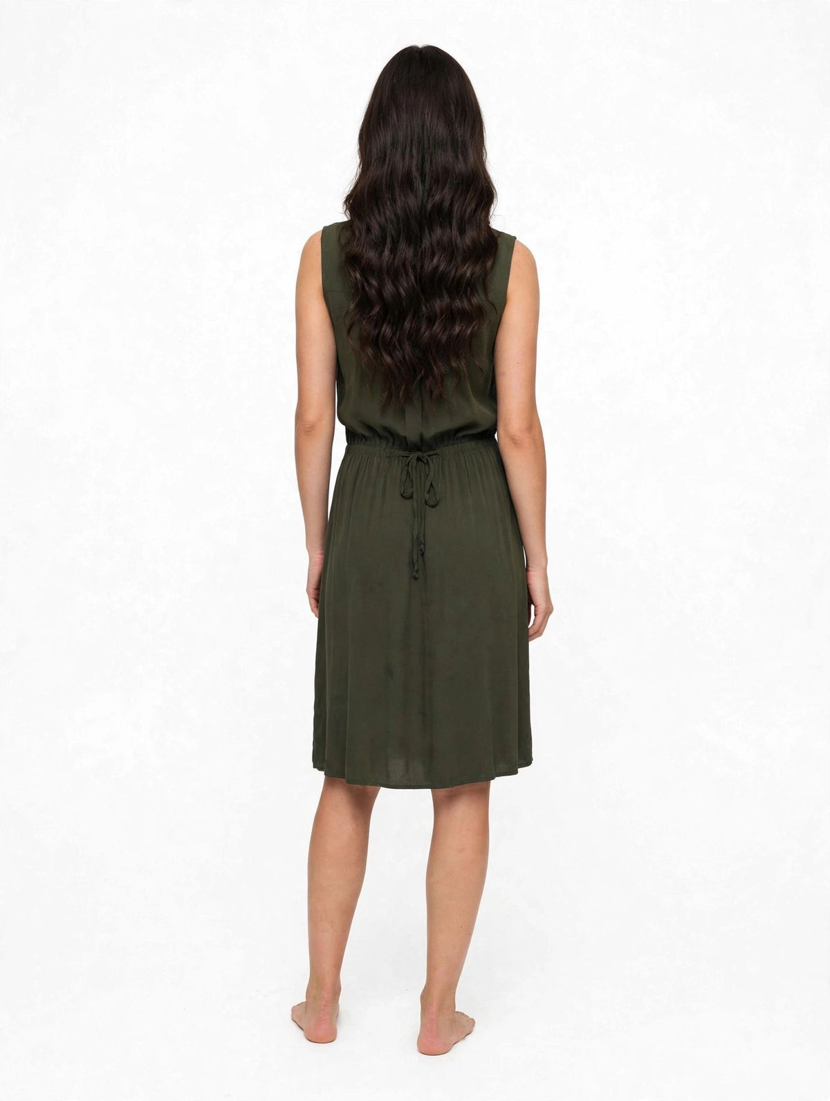 Ärmelloses Hemdblusenkleid LASCANA in Oliv (Khaki