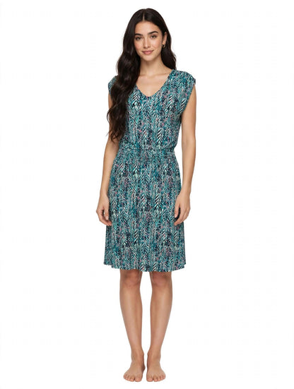 Langes Sommerkleid für Damen mit abstraktem Leopardenmuster – Leichtes Maxikleid