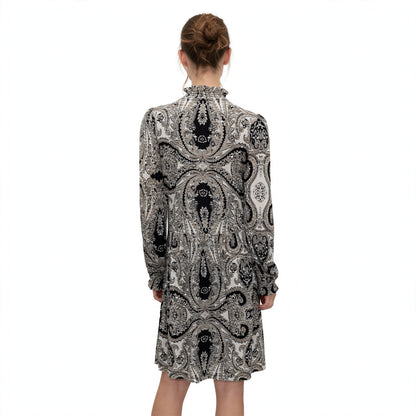 Paisley-Kleid mit langen Ärmeln